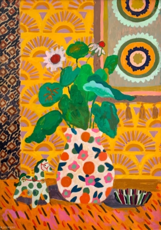 STILL LIFE WITH DALA HORSE- Acrylic on Wooden Panel - 42 x 59.5 cm - SOLD