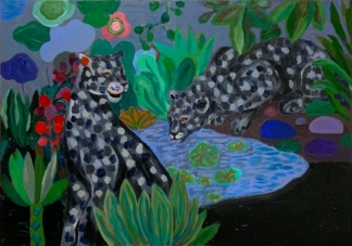 RENDEZVOUS - Acrylic on Wooden Panel - 42 x 59.5 -  cm