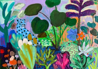TECHNICOLOR JUNGLE - Acrylic on Wooden Panel - 42 x 59.5 cm